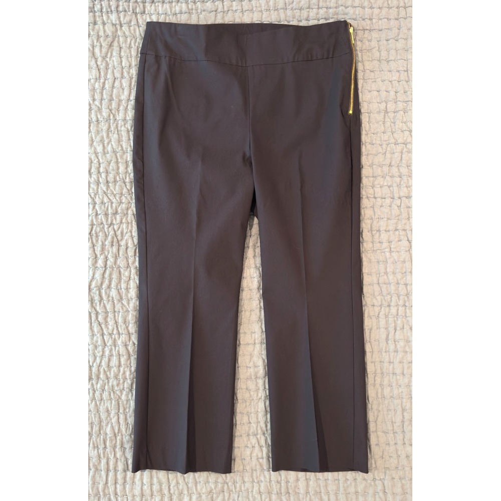 Chico's 2 Juliet Side Zip Ankle Pant High Rise Ponte Knit Structured Career Wear